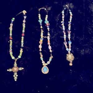 Rhinestone Necklaces measuring 12in long with beautiful colors